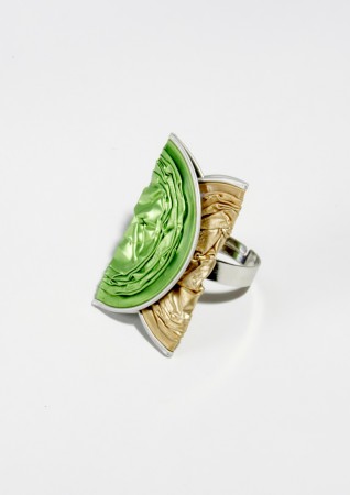 Butterfly gyűrű (neonzöld-pezsgőszín) - Ár: 1.090 Ft